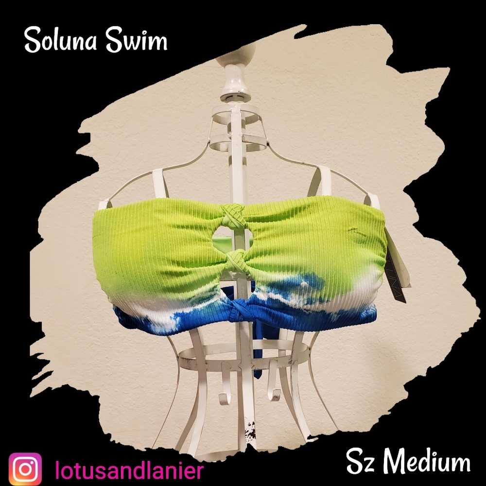 Soluna Swim Bandeau Tye Dyed Bikini Top Sz Medium